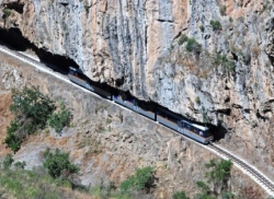 Train steps in the canyons